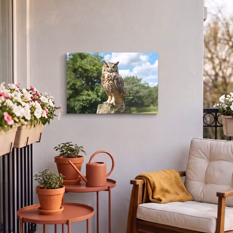 Buiten canvas - Uil - Boomstronk - Bos - Lucht — 4