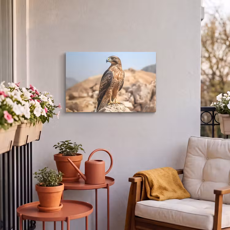 Buiten canvas - Valk - Vogel - Rots - Macht — 4
