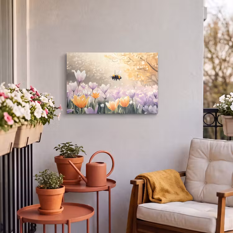 Buiten canvas - Viooltjes - bij - Zonlicht — 4