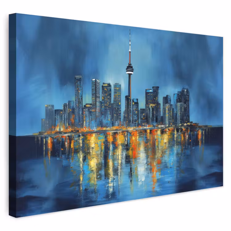 Buiten canvas - Skyline Toronto - Water - Stadslichten - Toren — 1