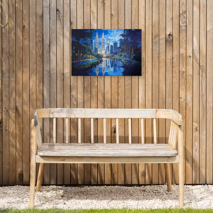 Buiten canvas - Stad Kuala Lumpur - Skyline - Wolkenkrabbers - Water — 3