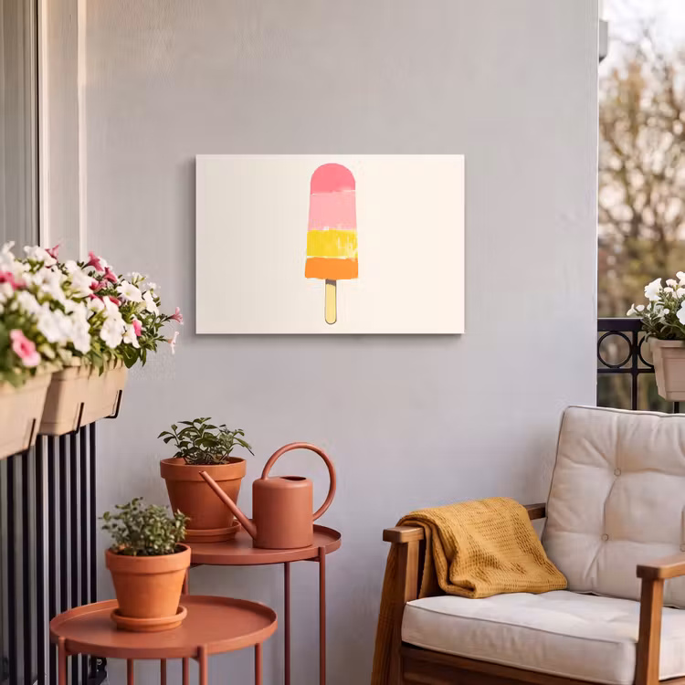 Buiten canvas - Waterijsje - Retro - Stokje - Roze — 3