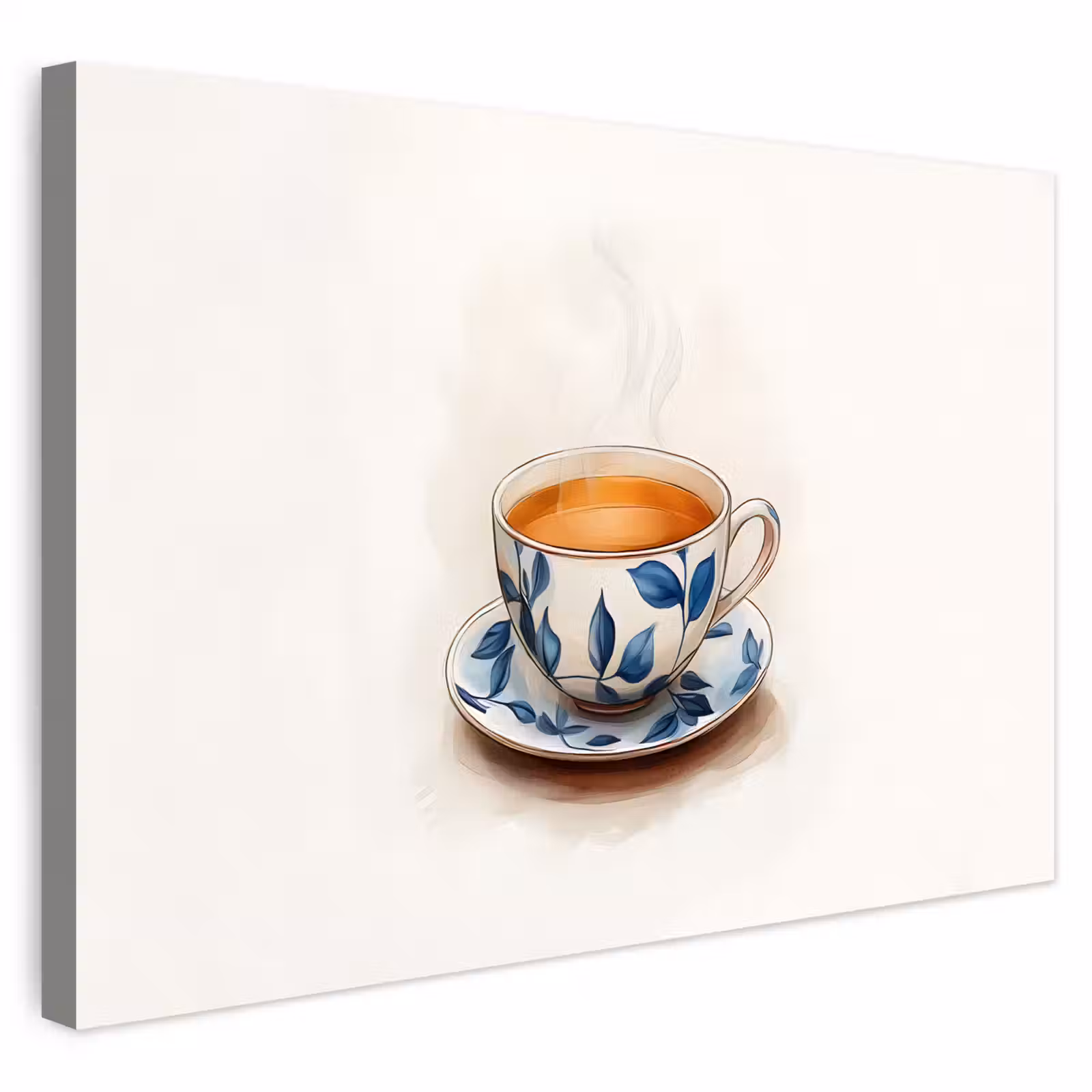 Buiten canvas - Theekop - Bladeren - Blauw — 1