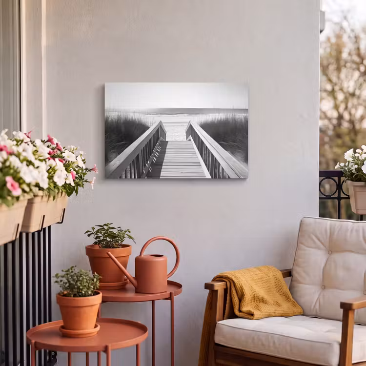 Buiten canvas - Loopbrug - Hout - Strand - Zee — 4