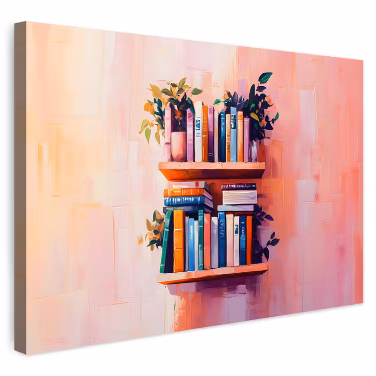 Buiten canvas - Planken - Boeken - Bladeren — 1