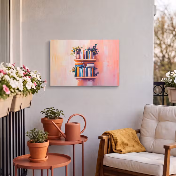 Buiten canvas - Planken - Boeken - Bladeren — 4