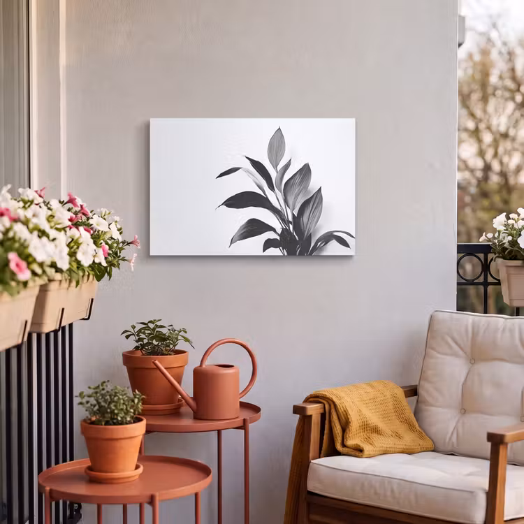 Buiten canvas - Plant - Bladeren - Minimalistisch - Zwart — 4