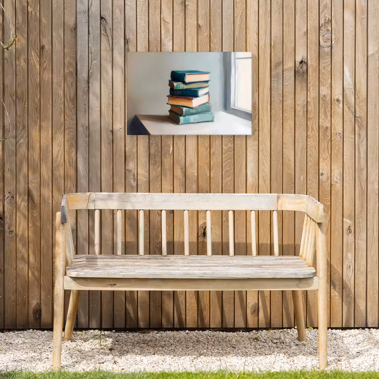 Buiten canvas - Stapel - Boeken - Groen - Daglicht — 3