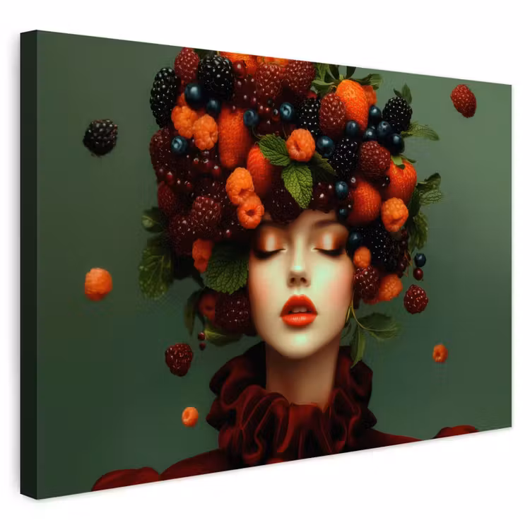 Buiten canvas - Vrouw - Aardbeien - Frambozen - Bramen - Bessen — 1