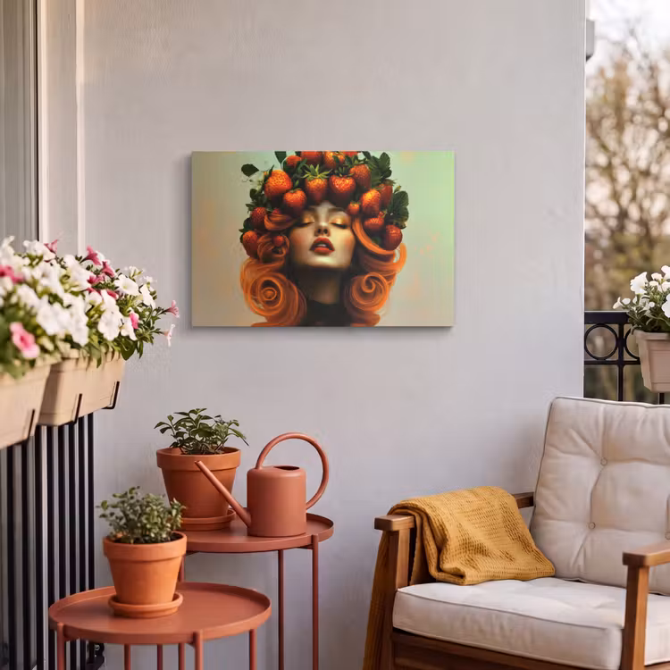 Buiten canvas - Vrouw - Aardbeien - Kroon — 4