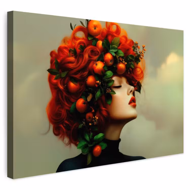 Buiten canvas - Vrouw - Appels - Rood - Bladeren — 1