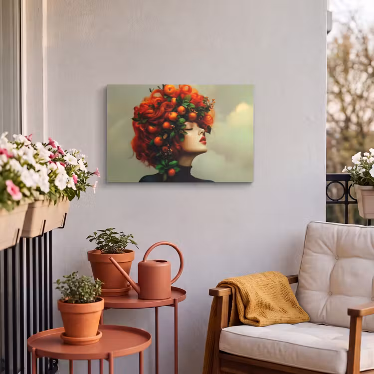 Buiten canvas - Vrouw - Appels - Rood - Bladeren — 4