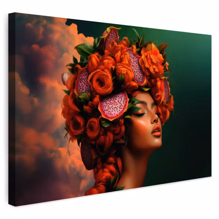 Buiten canvas - Vrouw - Drankenfruit - Rozen — 1