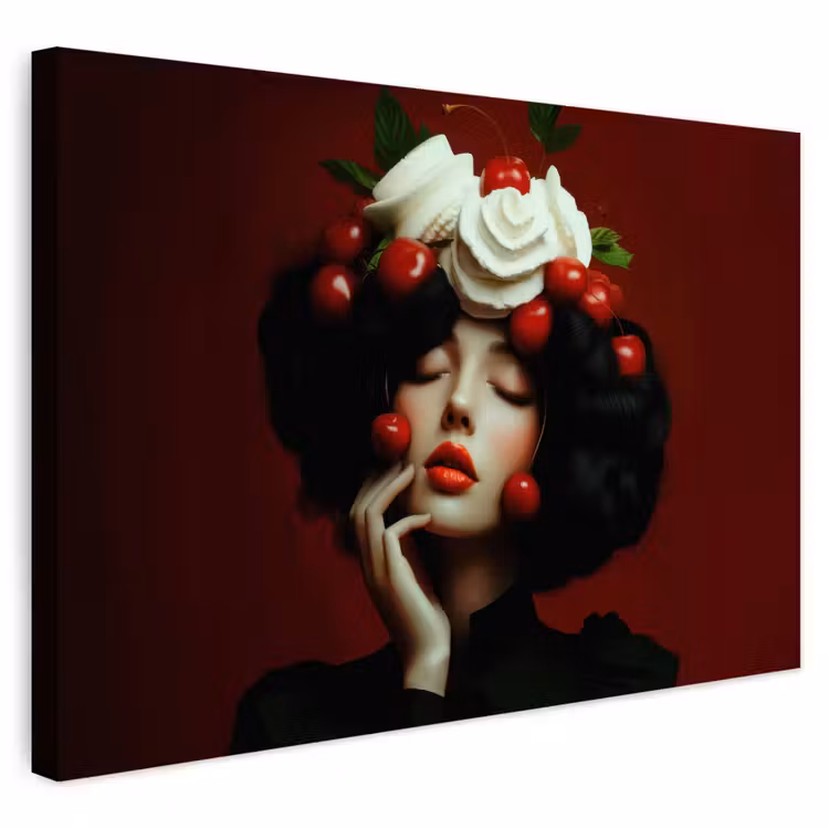 Buiten canvas - Vrouw - Kersen - Slagroom — 1