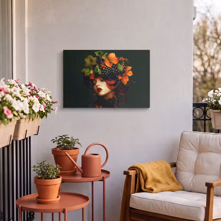 Buiten canvas - Vrouw - Rood - Groen - Druiven — 4