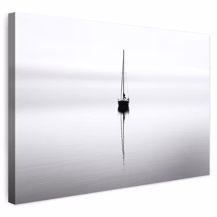 Buiten canvas - Zeilboot - Zwart - Water - Silhouet — 1