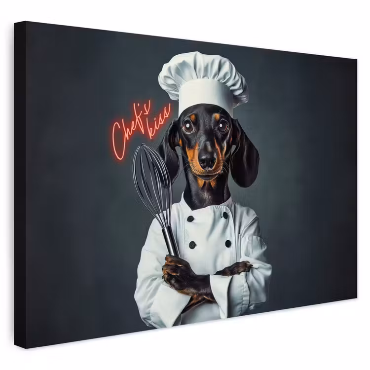 Buiten canvas - Quote - Neon - Hond - Kokskleding — 1