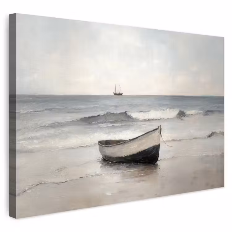 Buiten canvas - Roeiboot - Zee - Horizon — 1