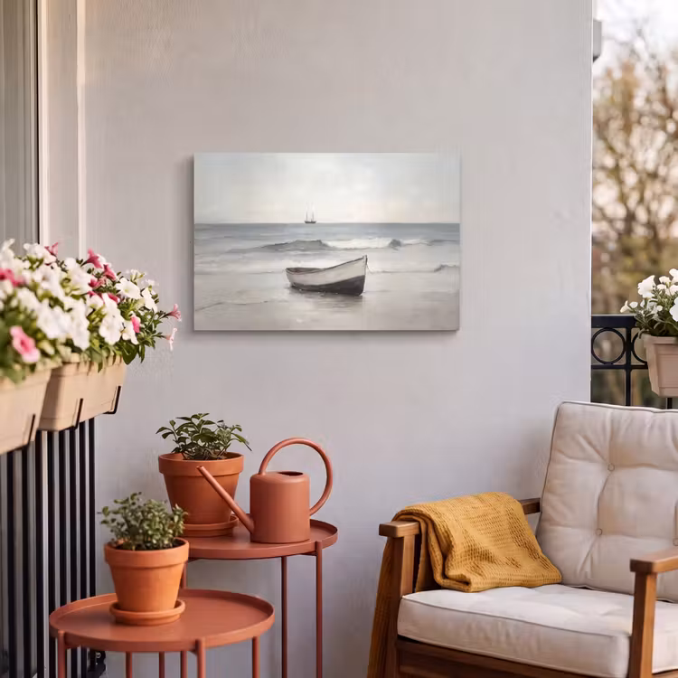 Buiten canvas - Roeiboot - Zee - Horizon — 4