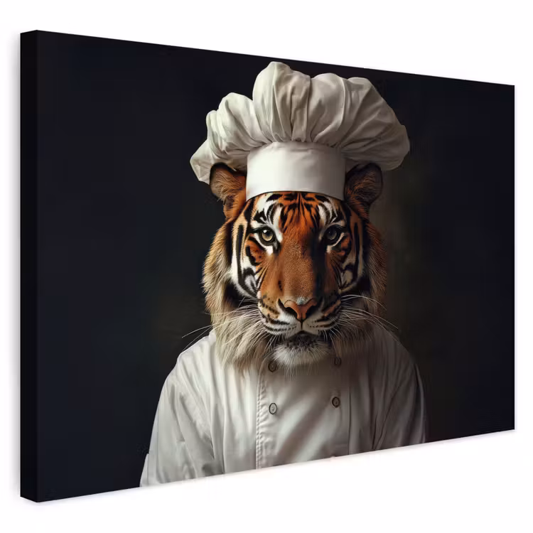 Buiten canvas - Tijger - Kokskleding - Bruin — 1