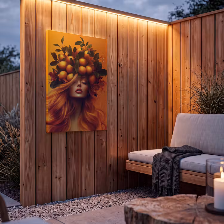 Buiten canvas - Vrouw - Citroenen - Bloesem - Geel — 4