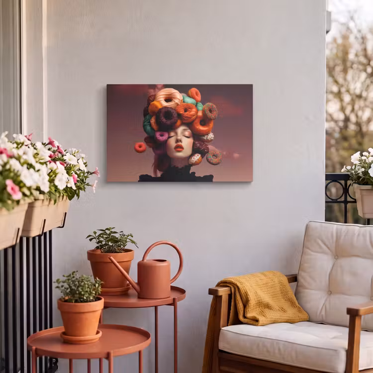 Buiten canvas - Vrouw - Donuts - Kleurrijk — 4