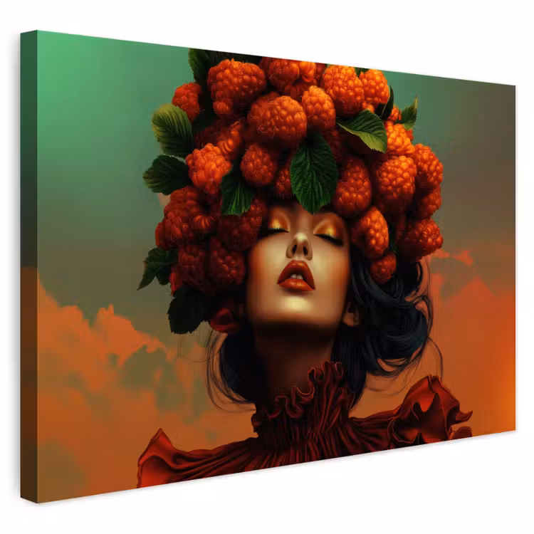 Buiten canvas - Vrouw - Frambozen - Bladeren — 1