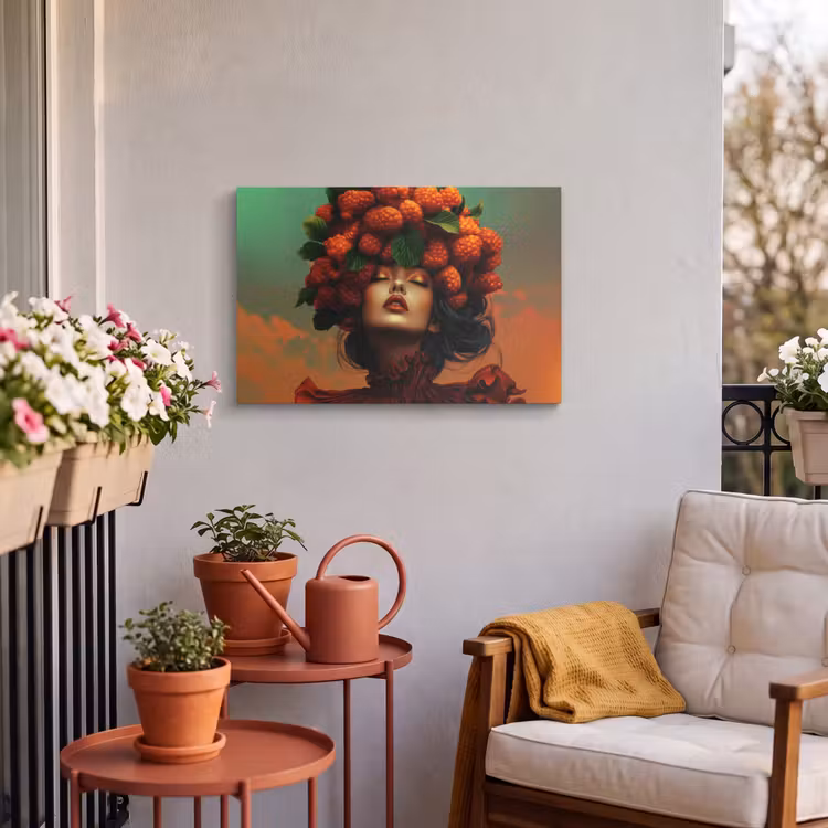 Buiten canvas - Vrouw - Frambozen - Bladeren — 4