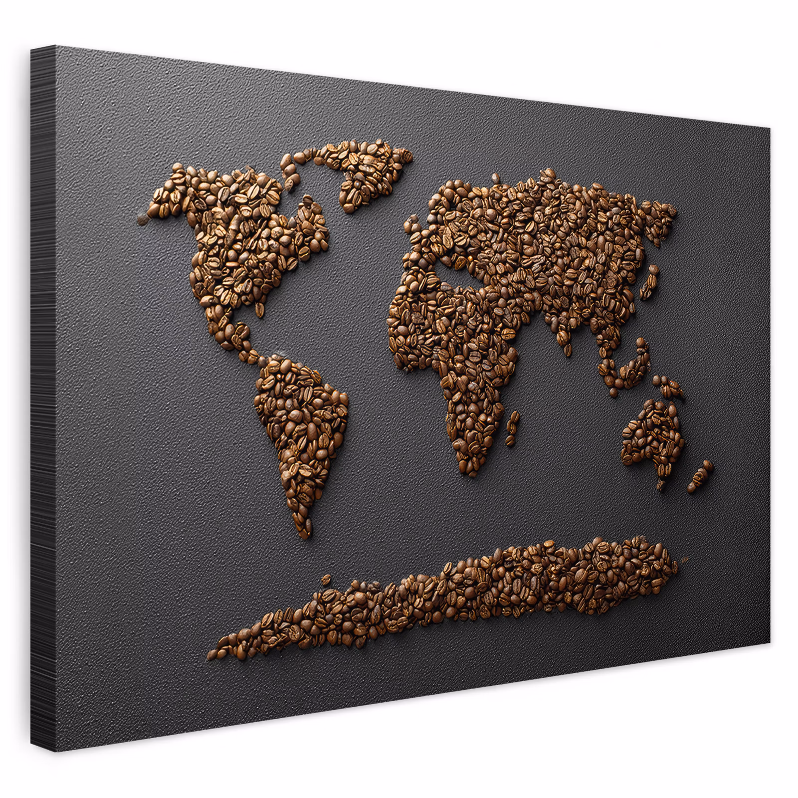 Buiten canvas - Wereldkaart - Koffie - Grijs — 1