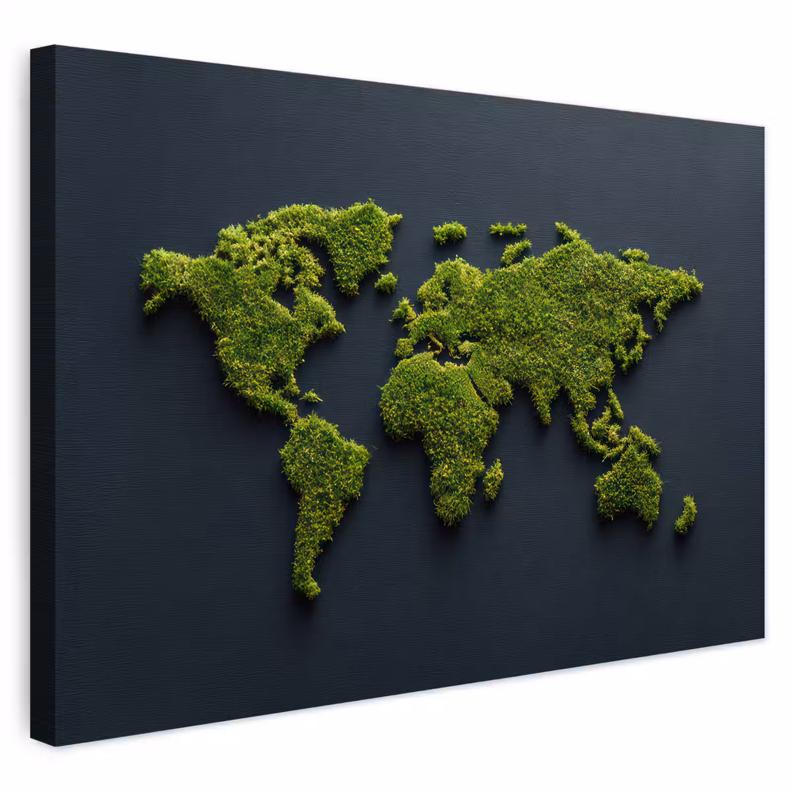 Buiten canvas - Wereldkaart - Mos -Levendig effect — 1