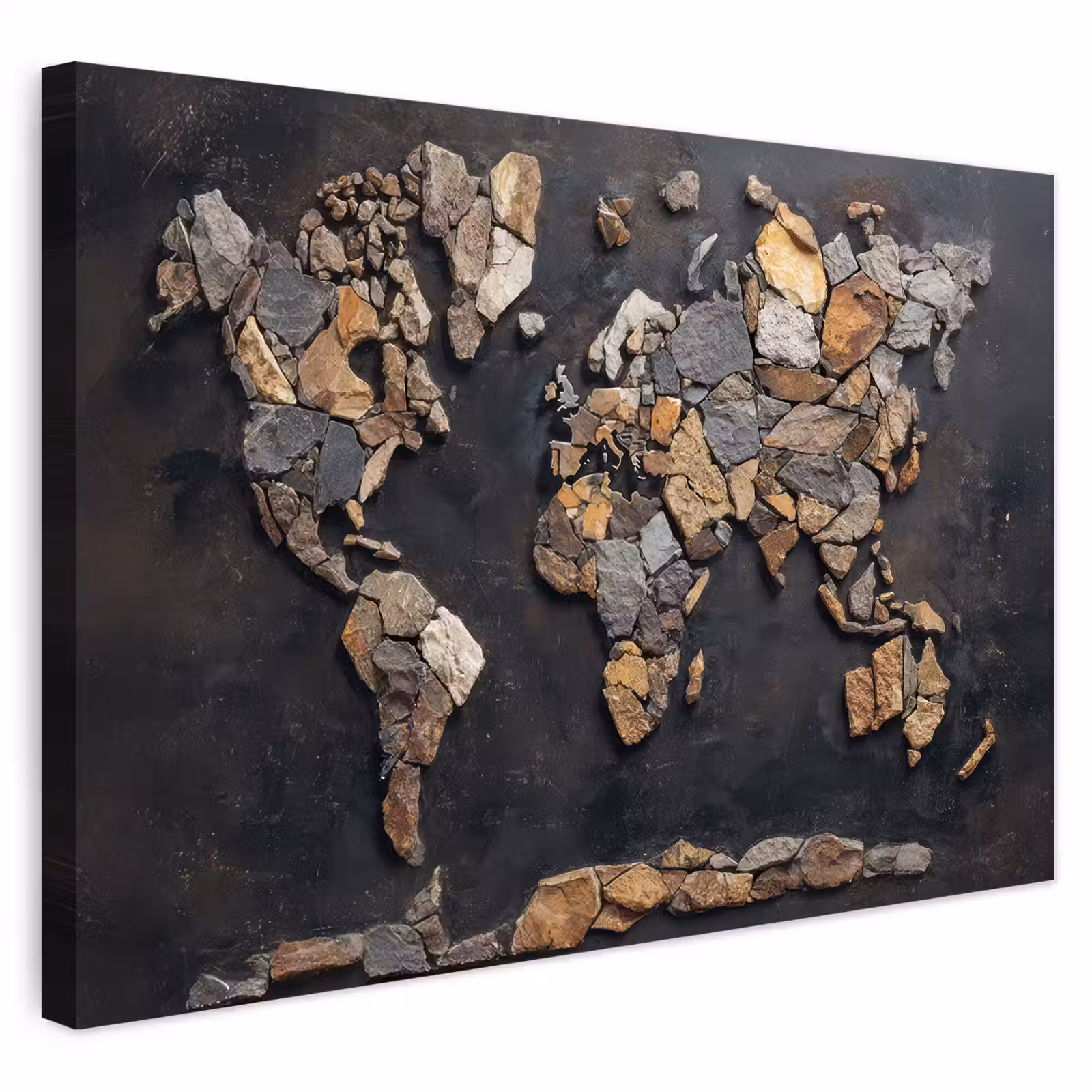 Buiten canvas - Wereldkaart - Stenen - Realistisch — 1