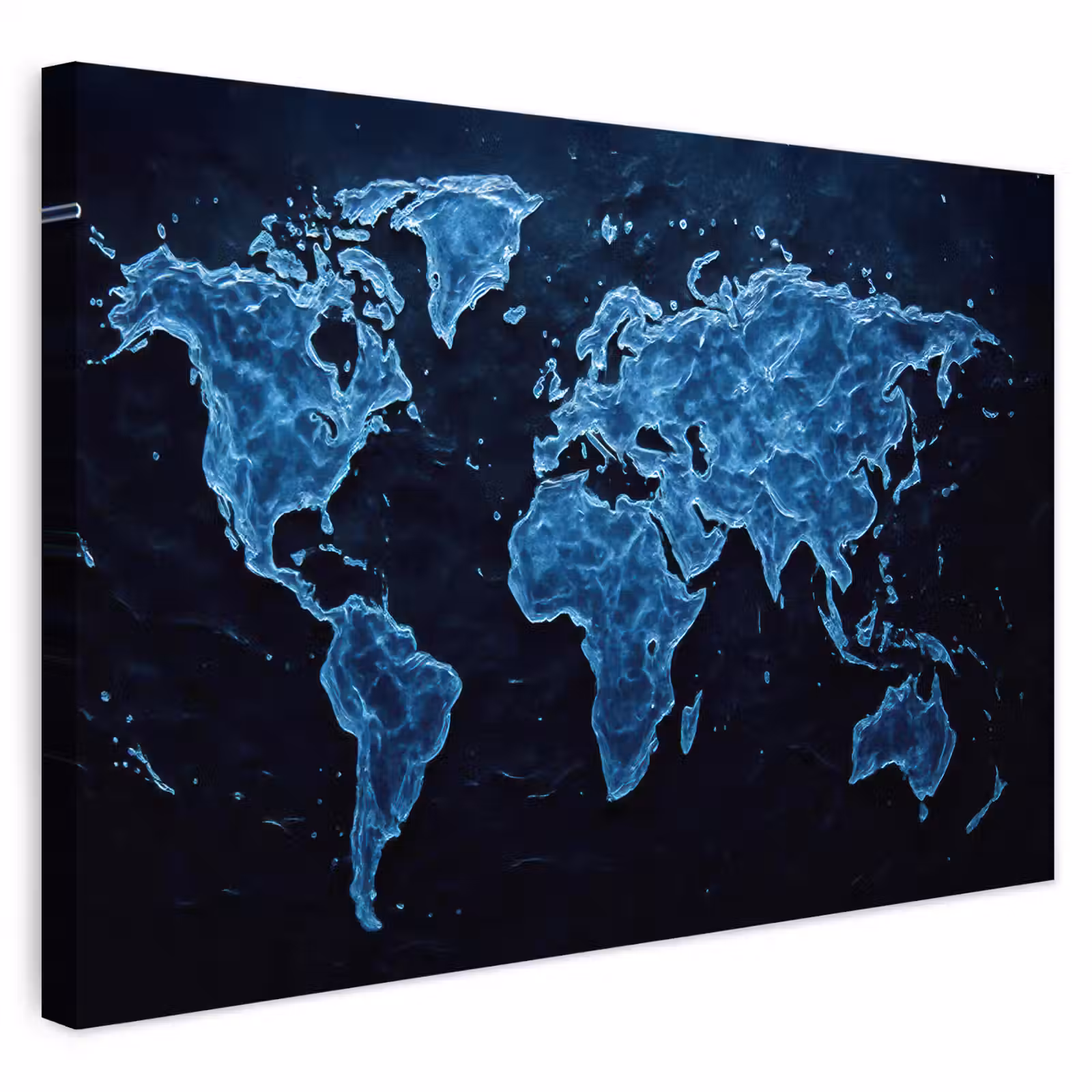 Buiten canvas - Wereldkaart - Waterstructuur - Blauw — 1