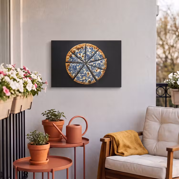 Buiten canvas - Pizza - Eten - Delftsblauw — 4