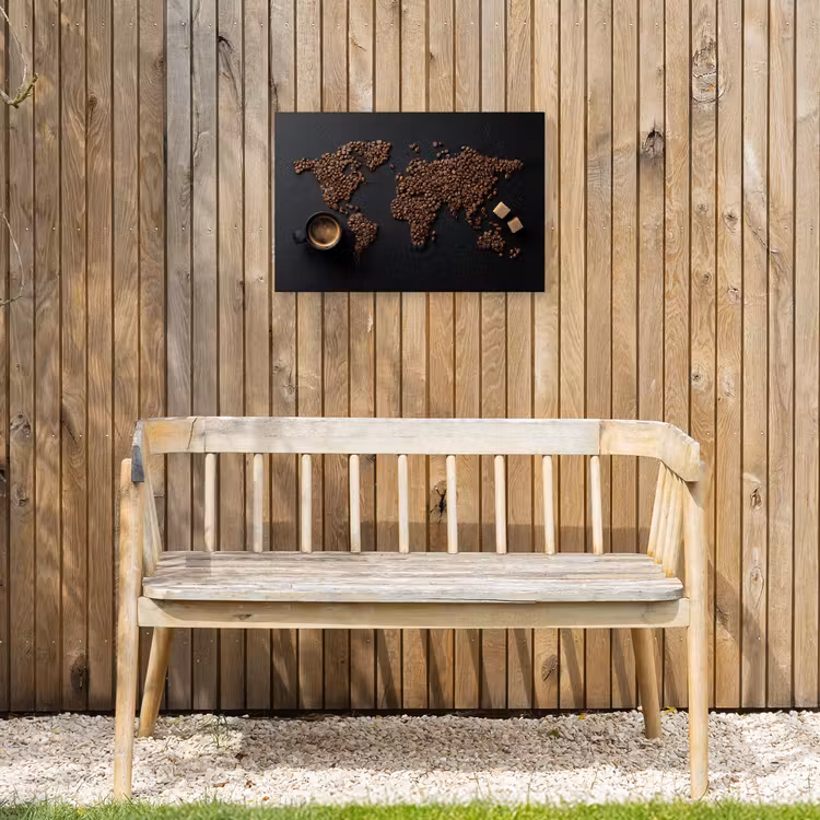 Buiten canvas - Wereldkaart - Espresso - Zwart — 3