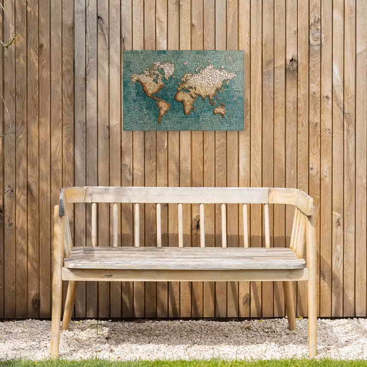 Buiten canvas - Wereldkaart - Gebroken tegels - Mozaïek — 3