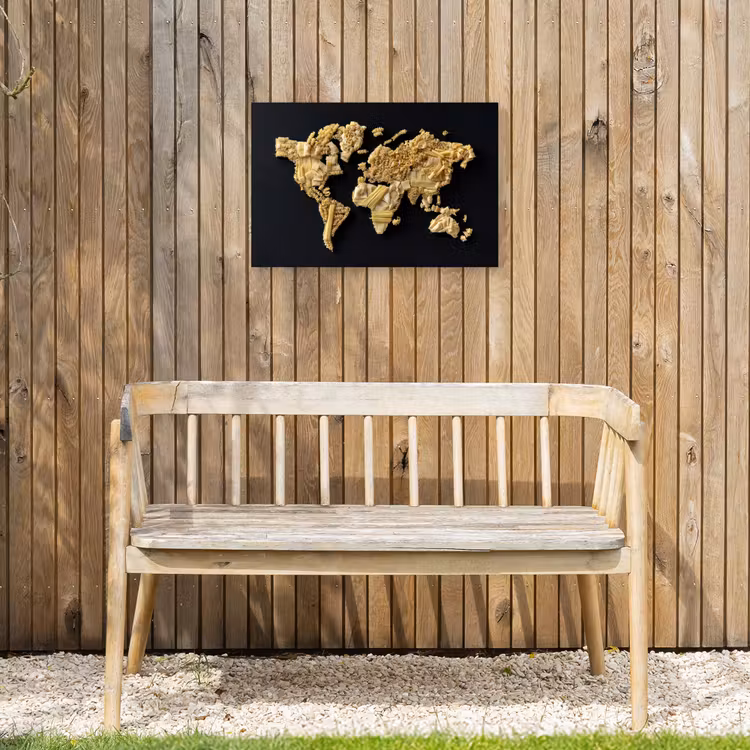 Buiten canvas - Wereldkaart - Pasta - Zwart — 3