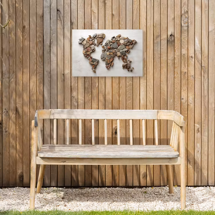 Buiten canvas - Wereldkaart - Stenen - Wit — 3