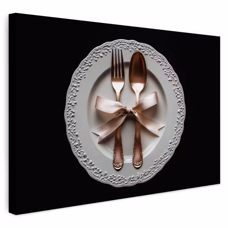Buiten canvas - Rose - Strik - Bestek — 1