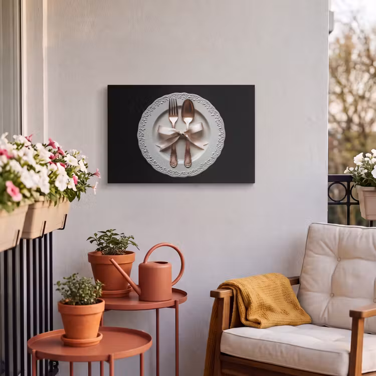 Buiten canvas - Rose - Strik - Bestek — 4