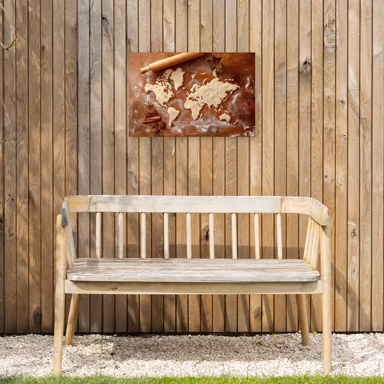 Buiten canvas - Wereldkaart - Koekjesdeeg - Warme baksfeer — 3