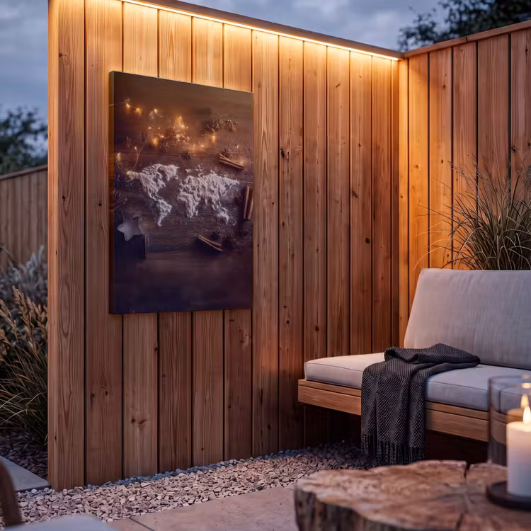 Buiten canvas - Wereldkaart - Poedersuiker - Hout — 4