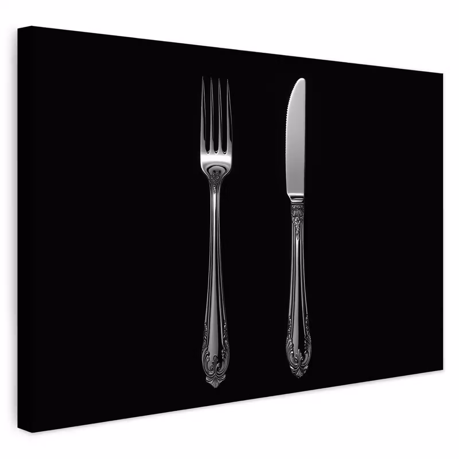Buiten canvas - Vork - Mes - Zilver — 1