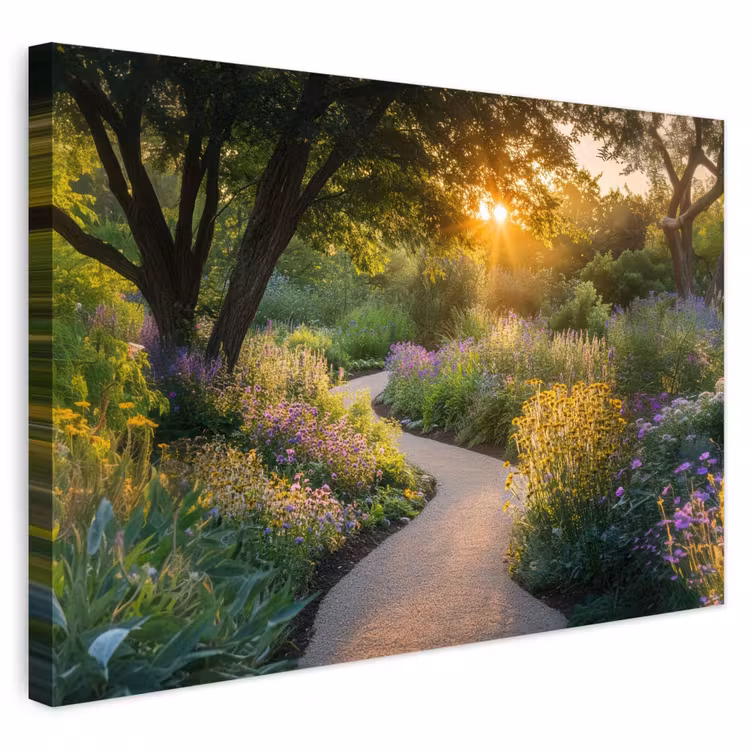 Buiten canvas - Pad - Bloemen - Park — 1