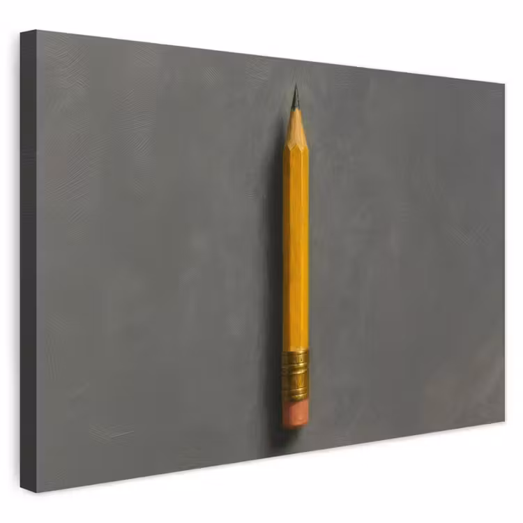 Buiten canvas - Potlood - Schilderij - Geel — 1