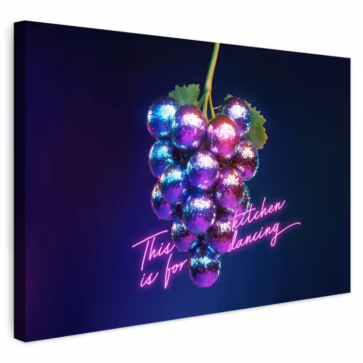 Buiten canvas - Quote - Neon - Disco - Druiven — 1