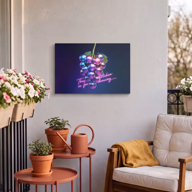 Buiten canvas - Quote - Neon - Disco - Druiven — 4