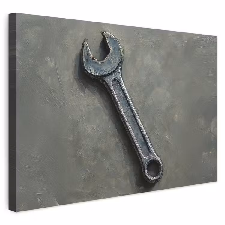 Buiten canvas - Steeksleutel - Schilderij - Gereedschap - Verf — 1