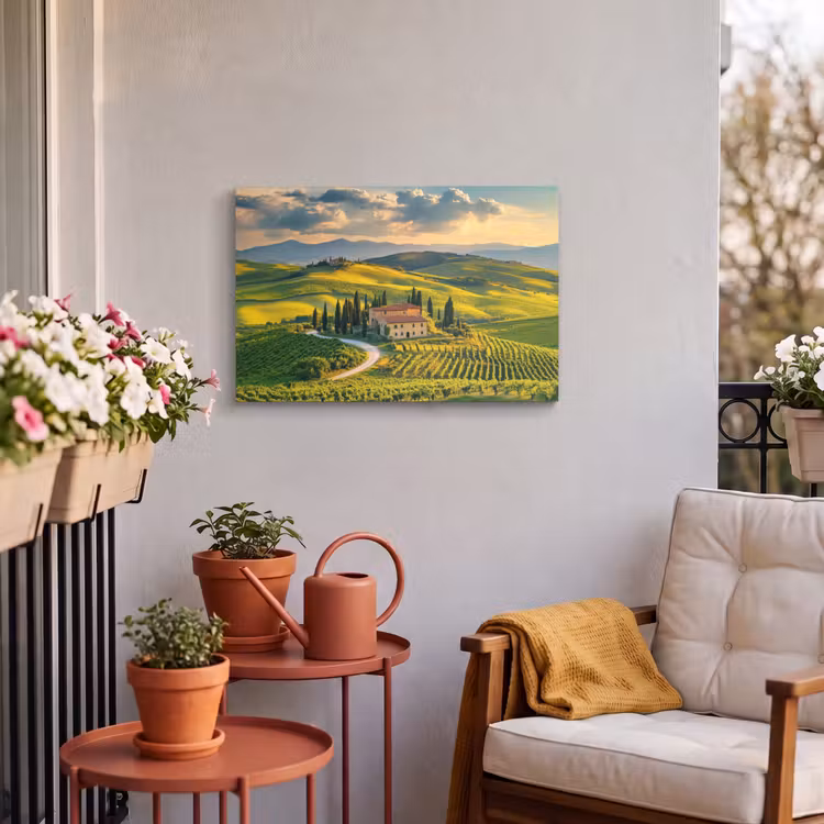 Buiten canvas - Toscane - Landschap - Wijngaarden — 4