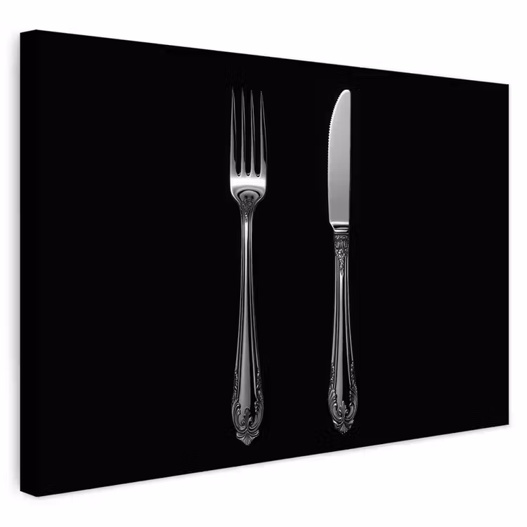 Buiten canvas - Vork - Mes - Zilver — 1