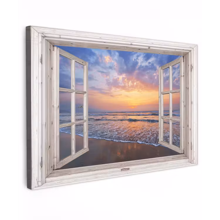 Buiten canvas - Zonsondergang aan zee — 1